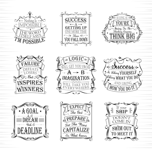 Premium Vector Motivational And Inspirational Quotes Set Isolated On