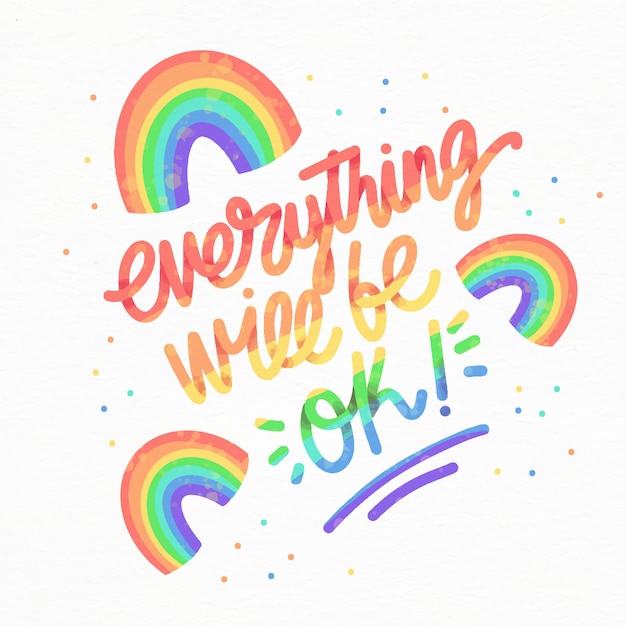 Free Vector | Motivational message with rainbow