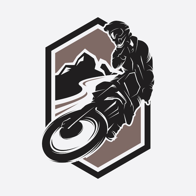 Premium Vector Moto Track Or Motocross Jump Logo