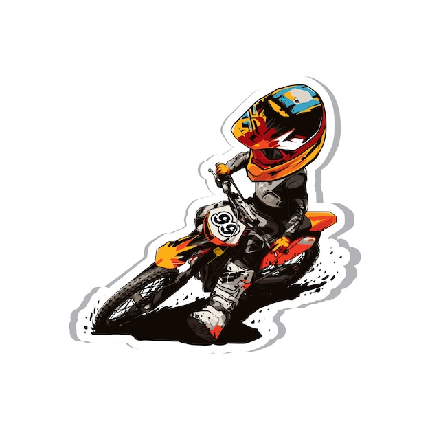 Motocross cartoon | Premium Vector