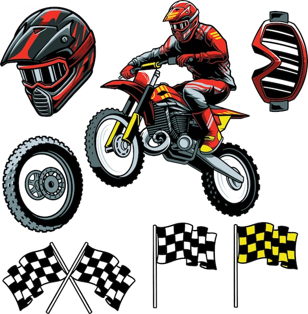 Premium Vector | Motocross enduro