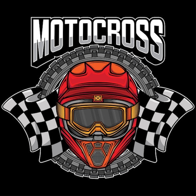 Premium Vector | Motocross helmet graphic logo