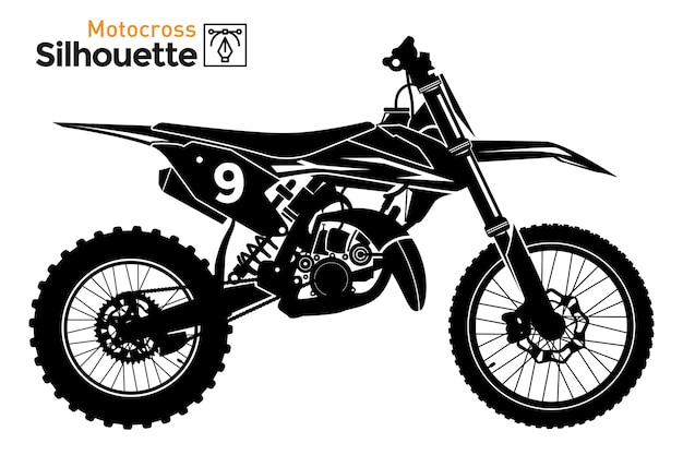 Download Motocross. isolated motorcycle silhouette. | Premium Vector