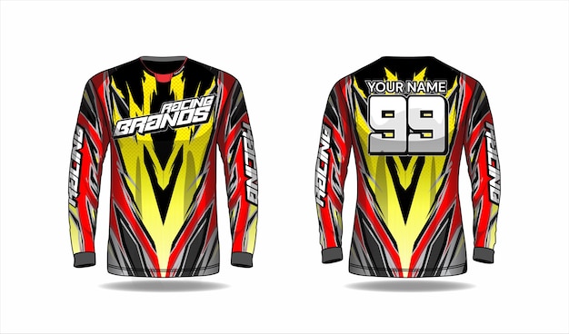 Download Premium Vector Motocross Shirt Template Racing Jersey Design Free Mockups