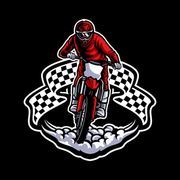 Motocross vector logo , motocross freestyle | Premium Vector