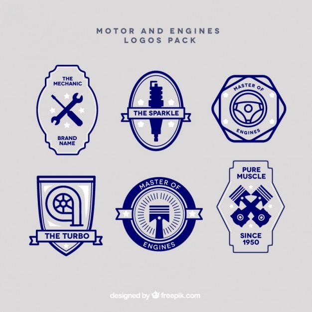 Download Free Download This Free Vector Motor Vintage Logos Collection Use our free logo maker to create a logo and build your brand. Put your logo on business cards, promotional products, or your website for brand visibility.