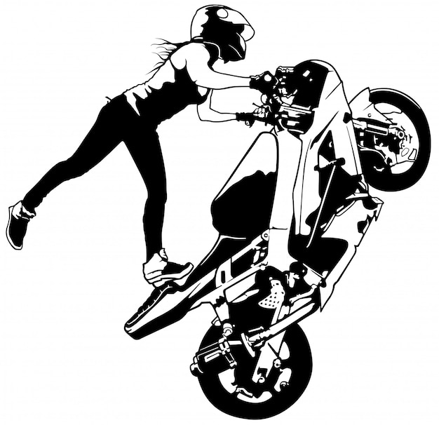 Фото Черно Белые Девушки Мотоциклы