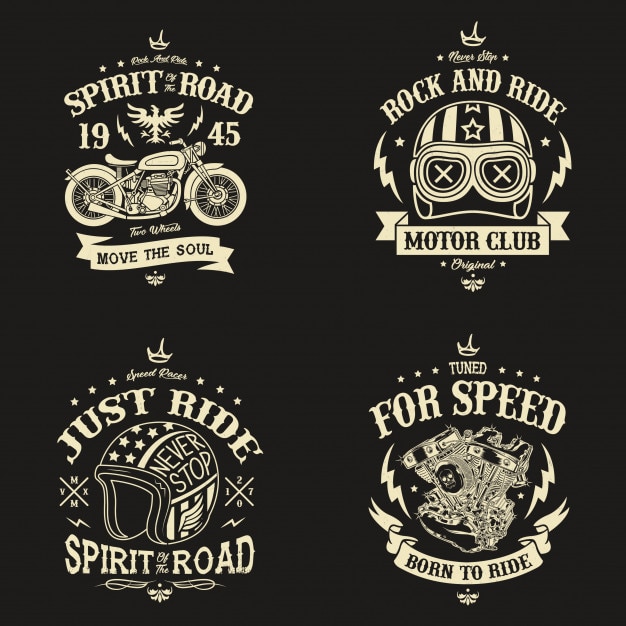 Download Motorcycle Club Badges Design Vector | Premium Download