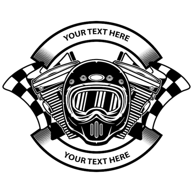 Motorcycle Club Logo Design Premium Vector