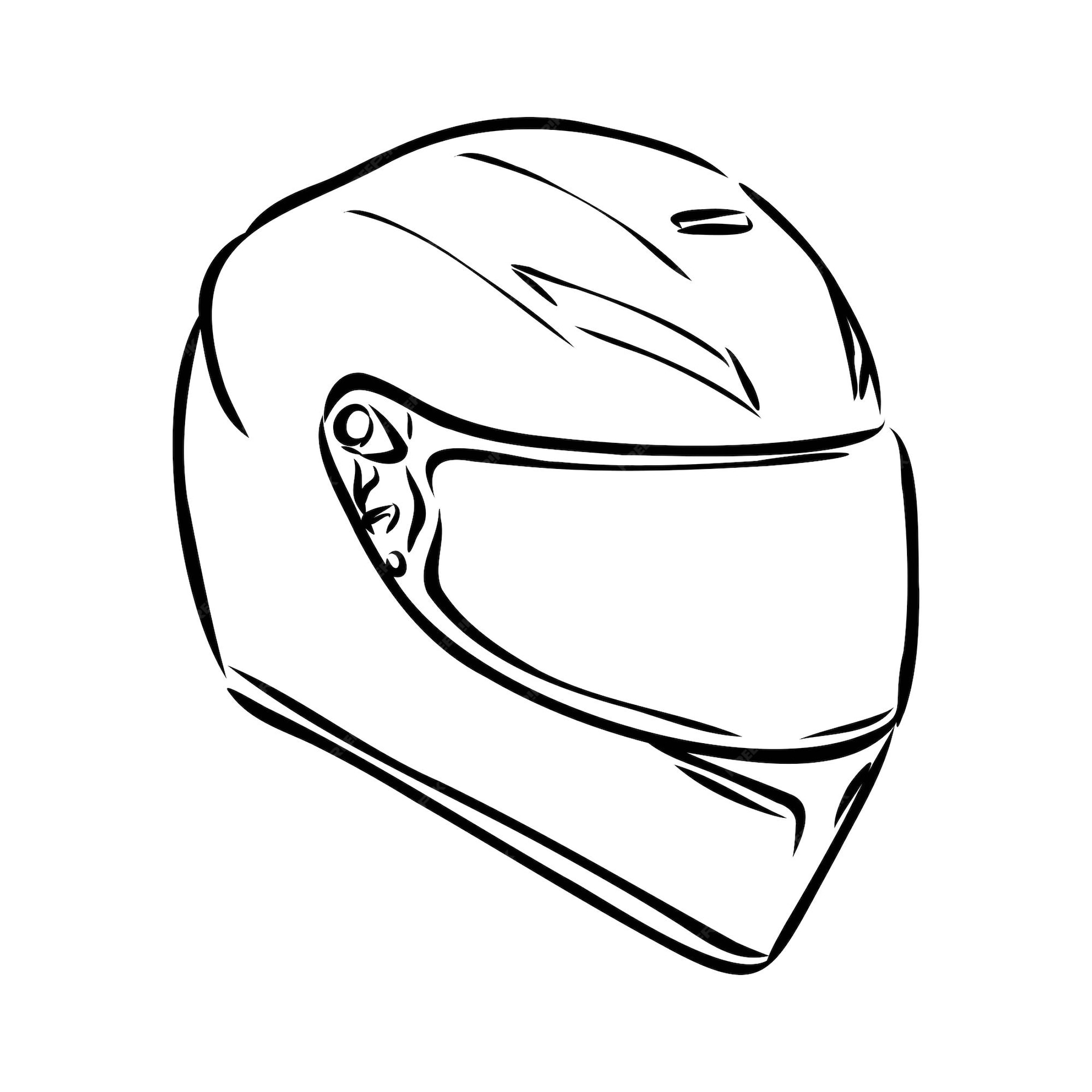 Premium Vector Motorcycle helmet hand drawn outline doodle icon