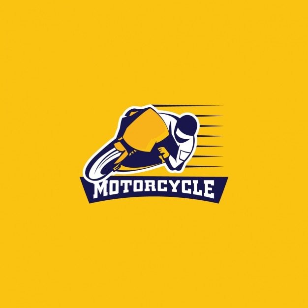 Motorcycle logo on a yellow background