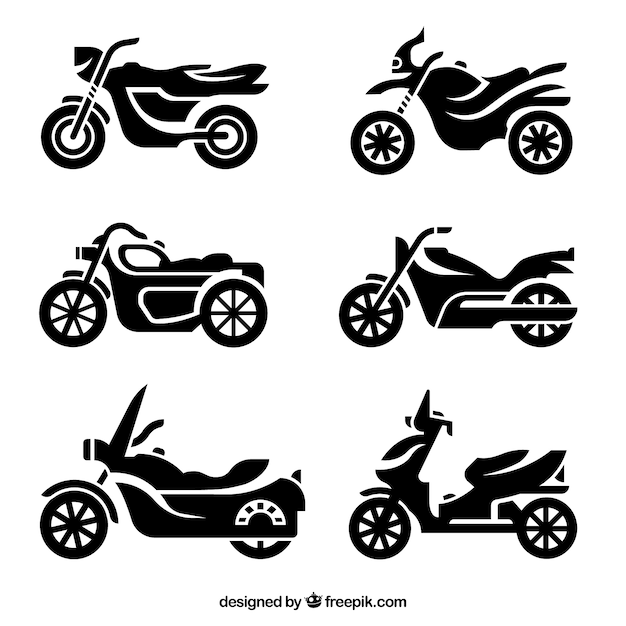 Download Motorcycle silhouettes | Free Vector