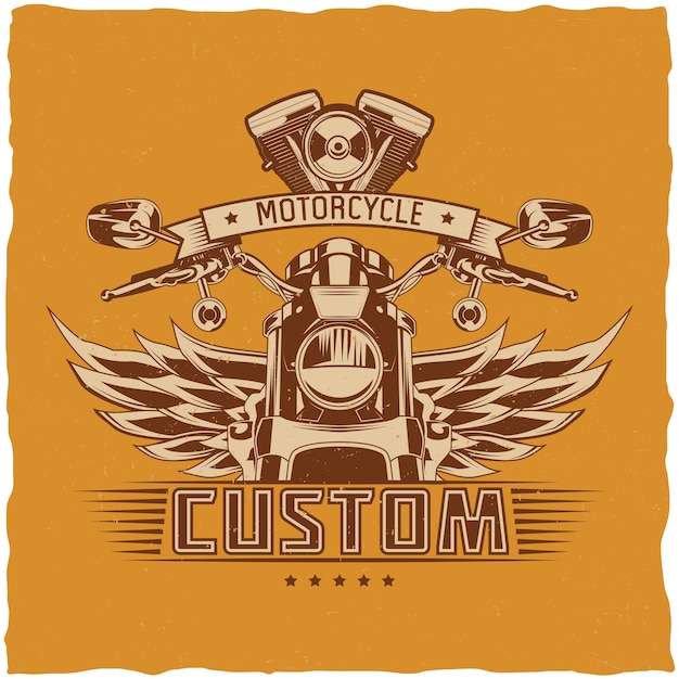 Free Vector | Motorcycle t-shirt design.