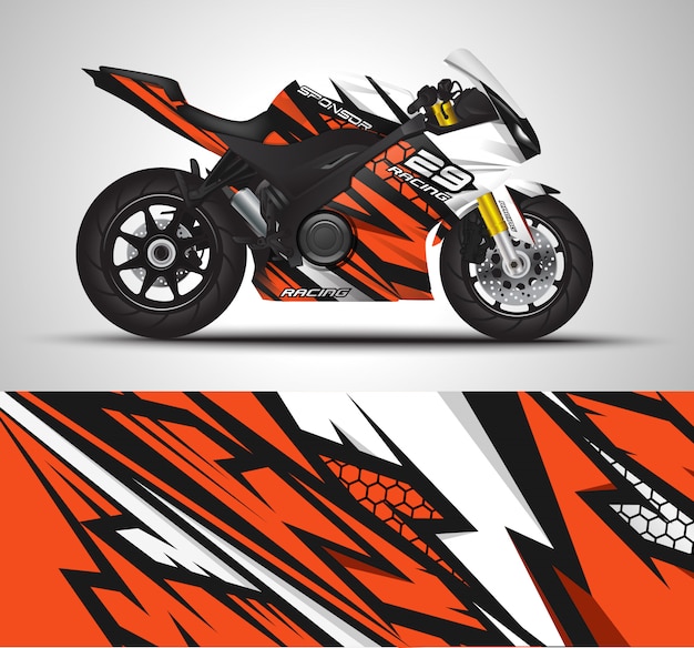 Premium Vector | Motorcycle wrap decal and vinyl sticker illustration.