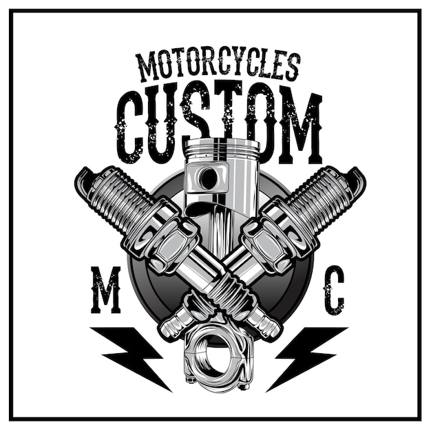 Premium Vector | Motorcycles custom logo