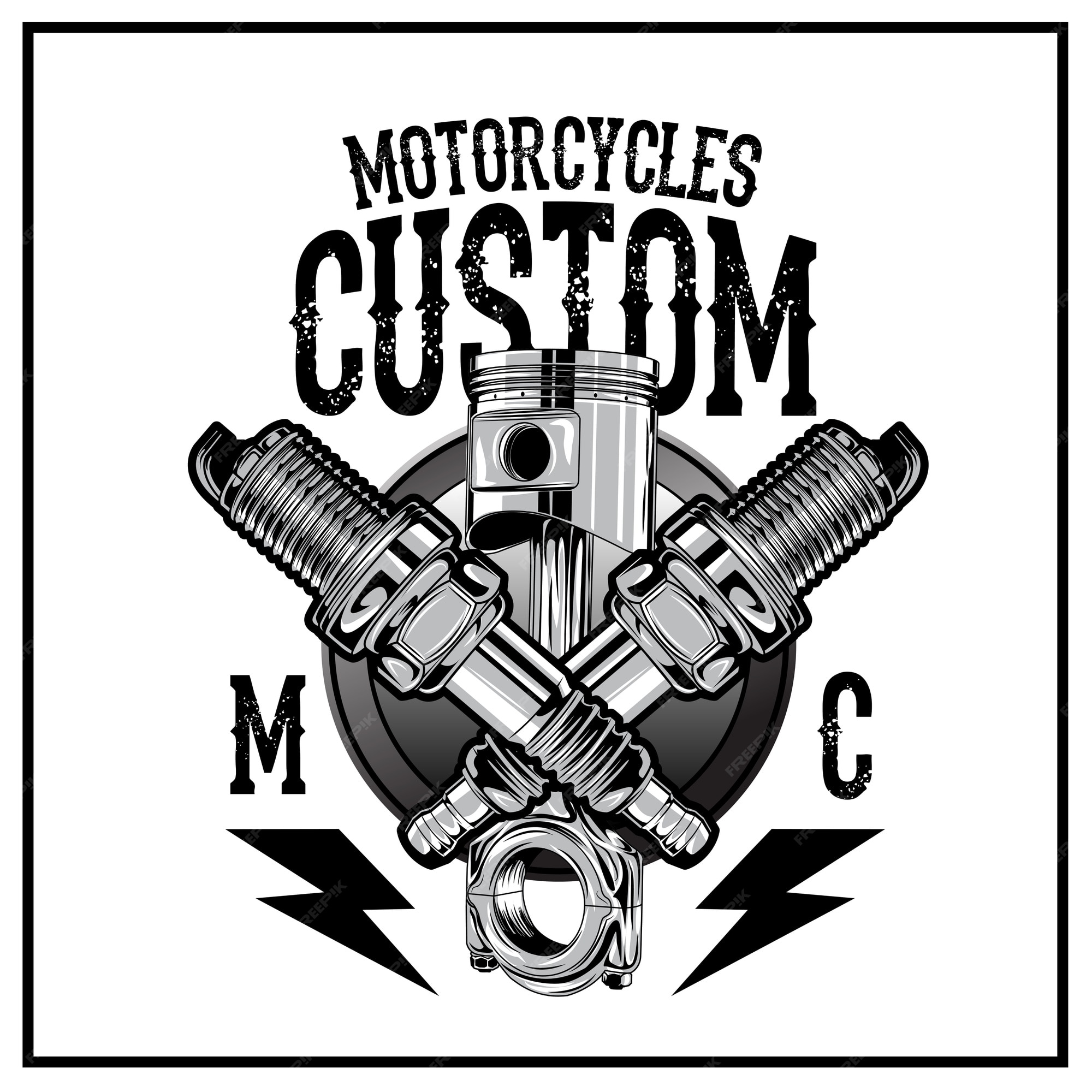 Premium Vector | Motorcycles custom logo