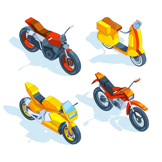 Download Motorcycles isometric. 3d | Premium Vector