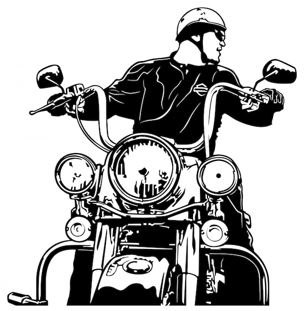プレミアムベクター オートバイの正面図