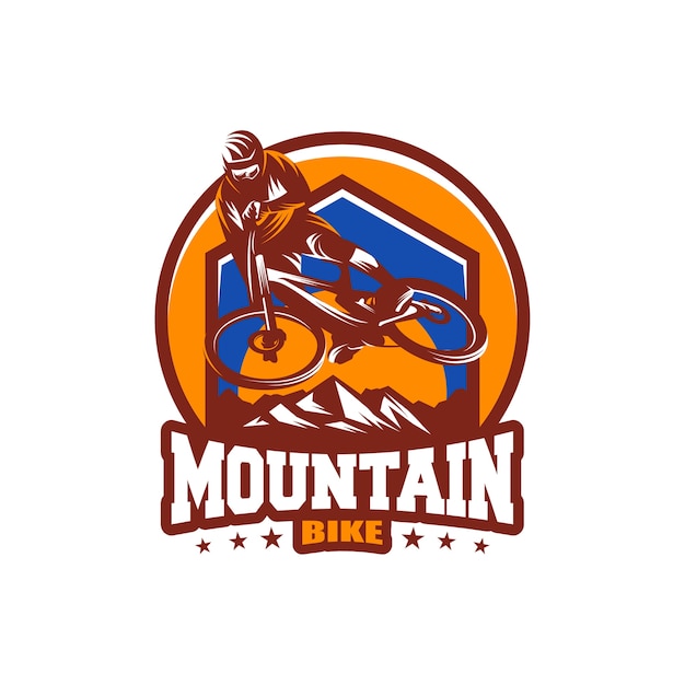 Download Free Mountain Bike Logo Premium Vector Use our free logo maker to create a logo and build your brand. Put your logo on business cards, promotional products, or your website for brand visibility.