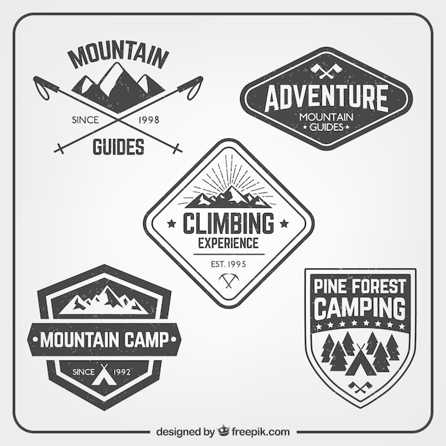 Download Free Mountain Climbing Badges Pack Free Vector Use our free logo maker to create a logo and build your brand. Put your logo on business cards, promotional products, or your website for brand visibility.
