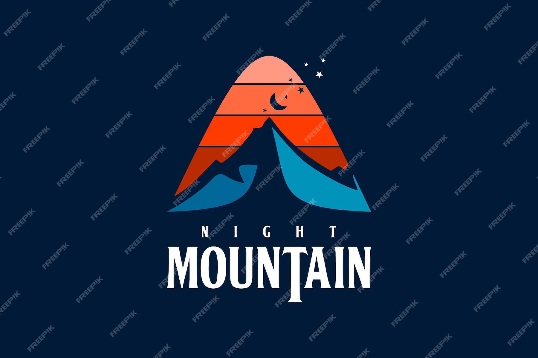Premium Vector Mountain creek night nature design