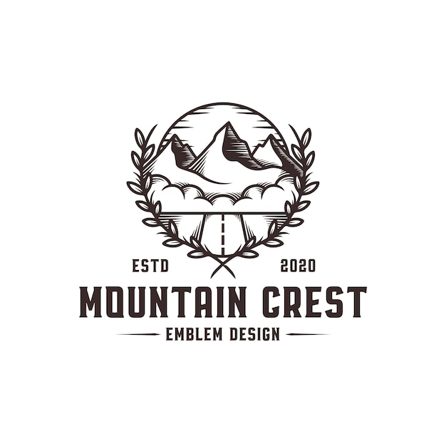 Premium Vector Mountain Crest Logo Template