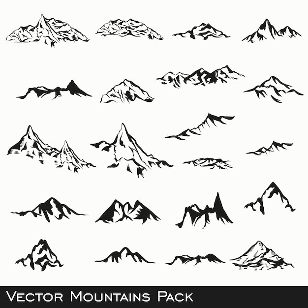 Mountain designs collection Vector Premium Download