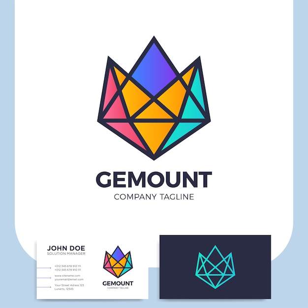 Download Free Mountain Diamond Or Gem Icon Logo Design Element Premium Vector Use our free logo maker to create a logo and build your brand. Put your logo on business cards, promotional products, or your website for brand visibility.