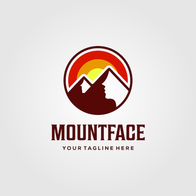 Download Free Mountain Face Clever Logo Sunset Illustration Design Premium Vector Use our free logo maker to create a logo and build your brand. Put your logo on business cards, promotional products, or your website for brand visibility.