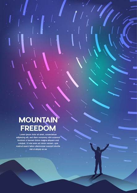 Premium Vector | Mountain Freedom Flyer