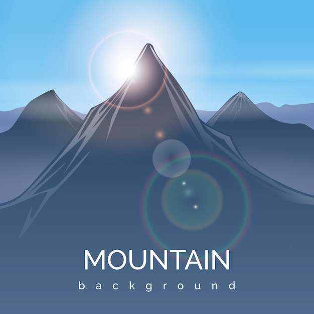 太陽光線と山の風景の背景 山の太陽光線 山頂 旅行日光山 日光 イラスト 無料のベクター