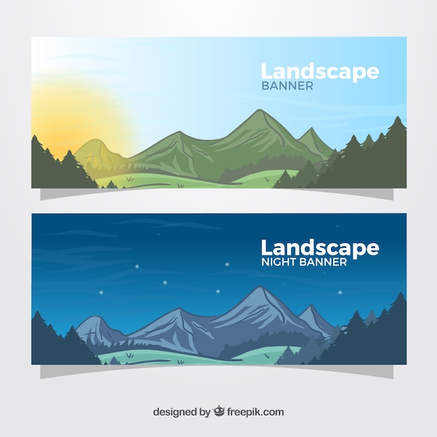 Mountain landscape banners