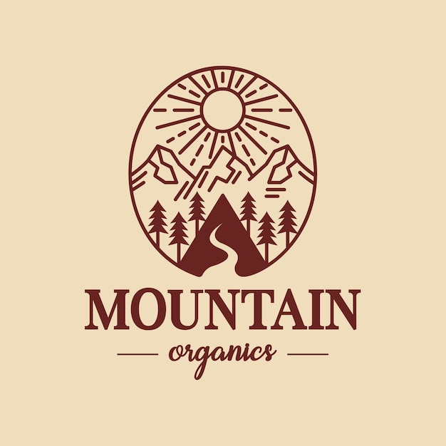 Premium Vector | Mountain landscape logo design