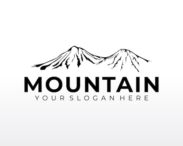 Premium Vector | Mountain logo design vector silhouette illustration