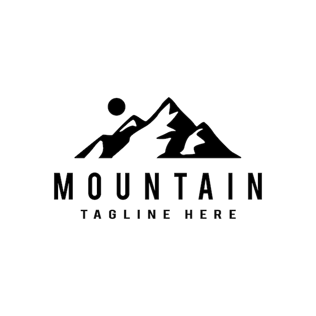 Mountain logo. flat design logo template | Premium Vector