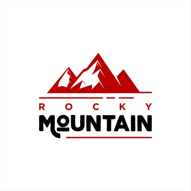 Premium Vector | Mountain logo modern red badge