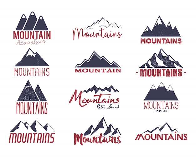 Download Free Mountain Logos Emblems Set Insignias Premium Vector Use our free logo maker to create a logo and build your brand. Put your logo on business cards, promotional products, or your website for brand visibility.