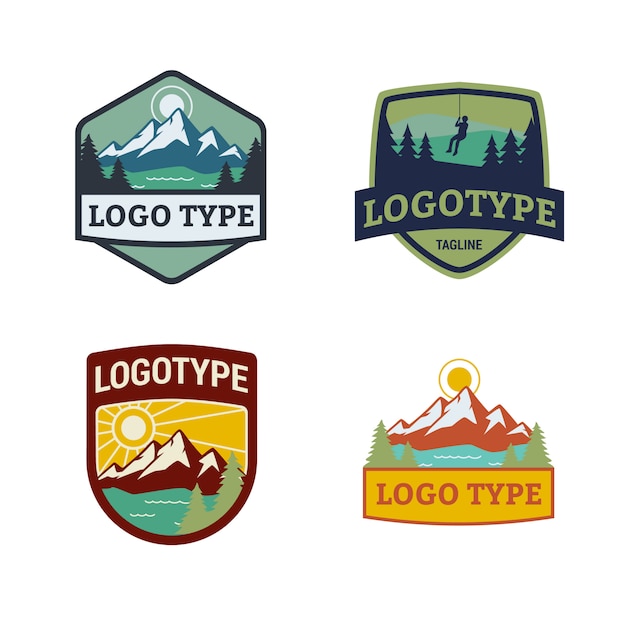 Premium Vector Mountain Nature Badge Logo Design With Editable Text