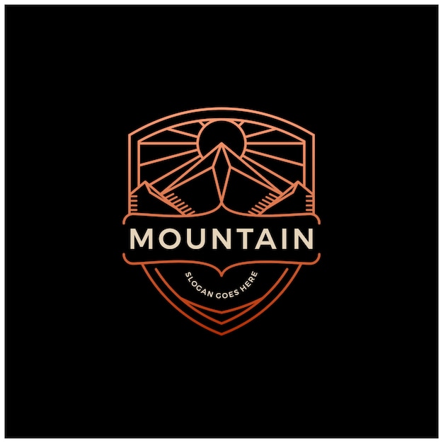 Download Free Mountain Shield Logo Badge Emblem Vintage Line Outline Monoline Use our free logo maker to create a logo and build your brand. Put your logo on business cards, promotional products, or your website for brand visibility.
