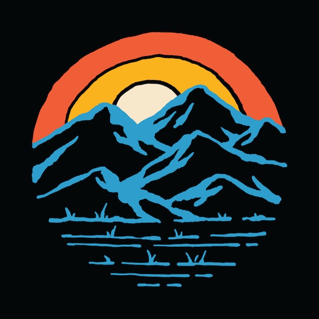 Download Free Mountain Sunset Nature Adventure Wild Illustration Art T Shirt Use our free logo maker to create a logo and build your brand. Put your logo on business cards, promotional products, or your website for brand visibility.