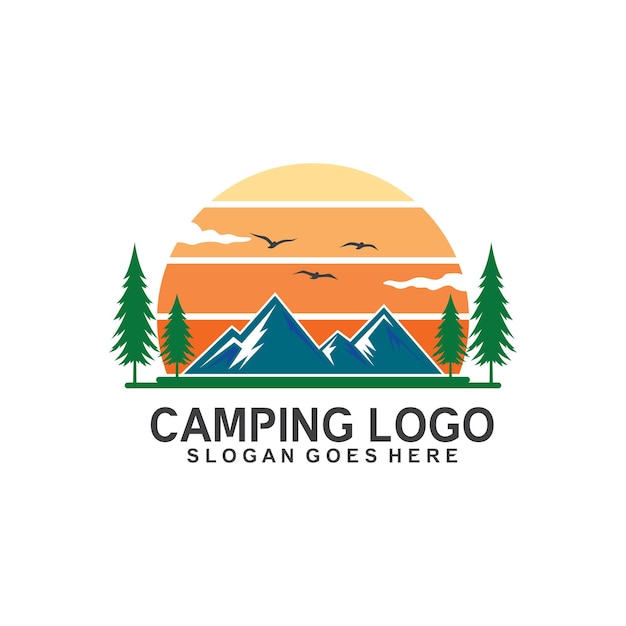 Premium Vector | Mountain and traveling logo design