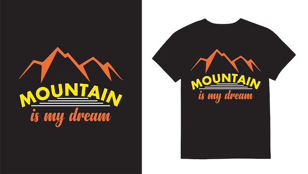 Premium Vector | Mountain typography quotes tshirt design print template