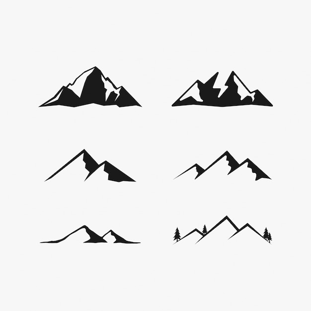 Premium Vector | Mountain vector bundle collection.