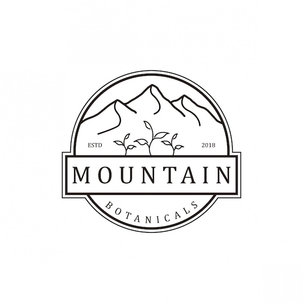 Premium Vector | Mountain vintage logo design