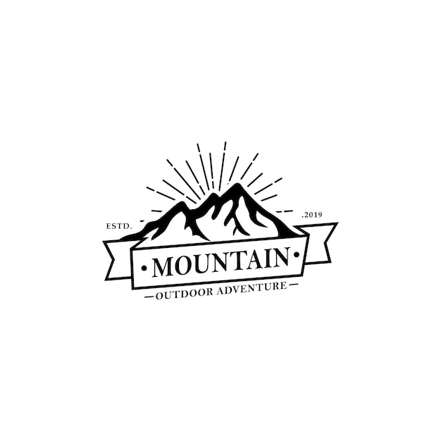 Mountain vintage logo template Vector | Premium Download