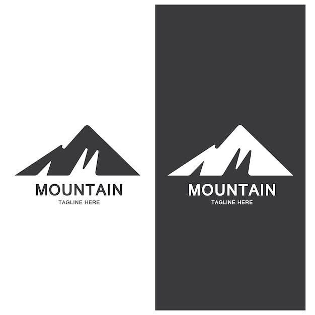 Premium Vector | Mountain and wave logo landscape icons template