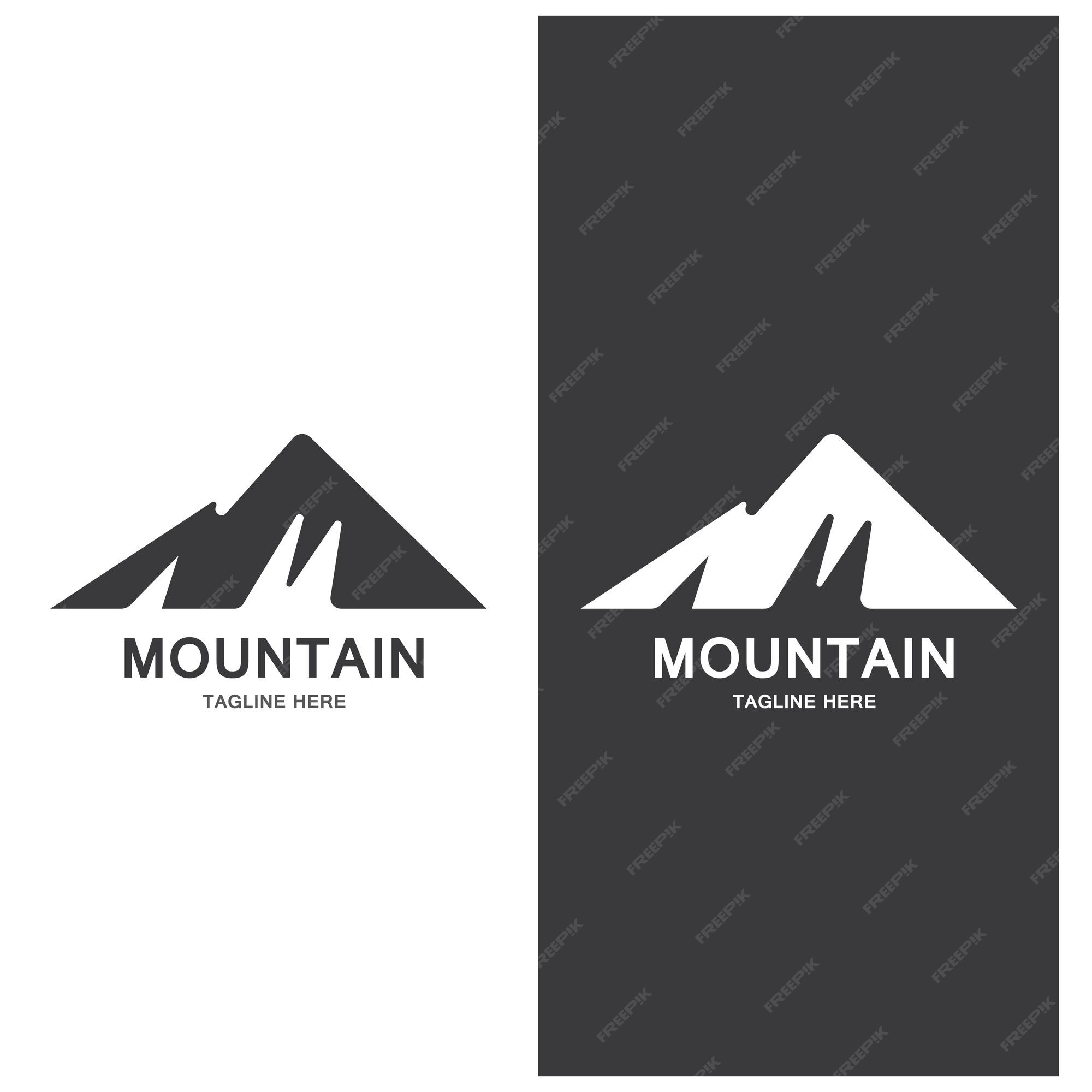 Premium Vector | Mountain and wave logo landscape icons template