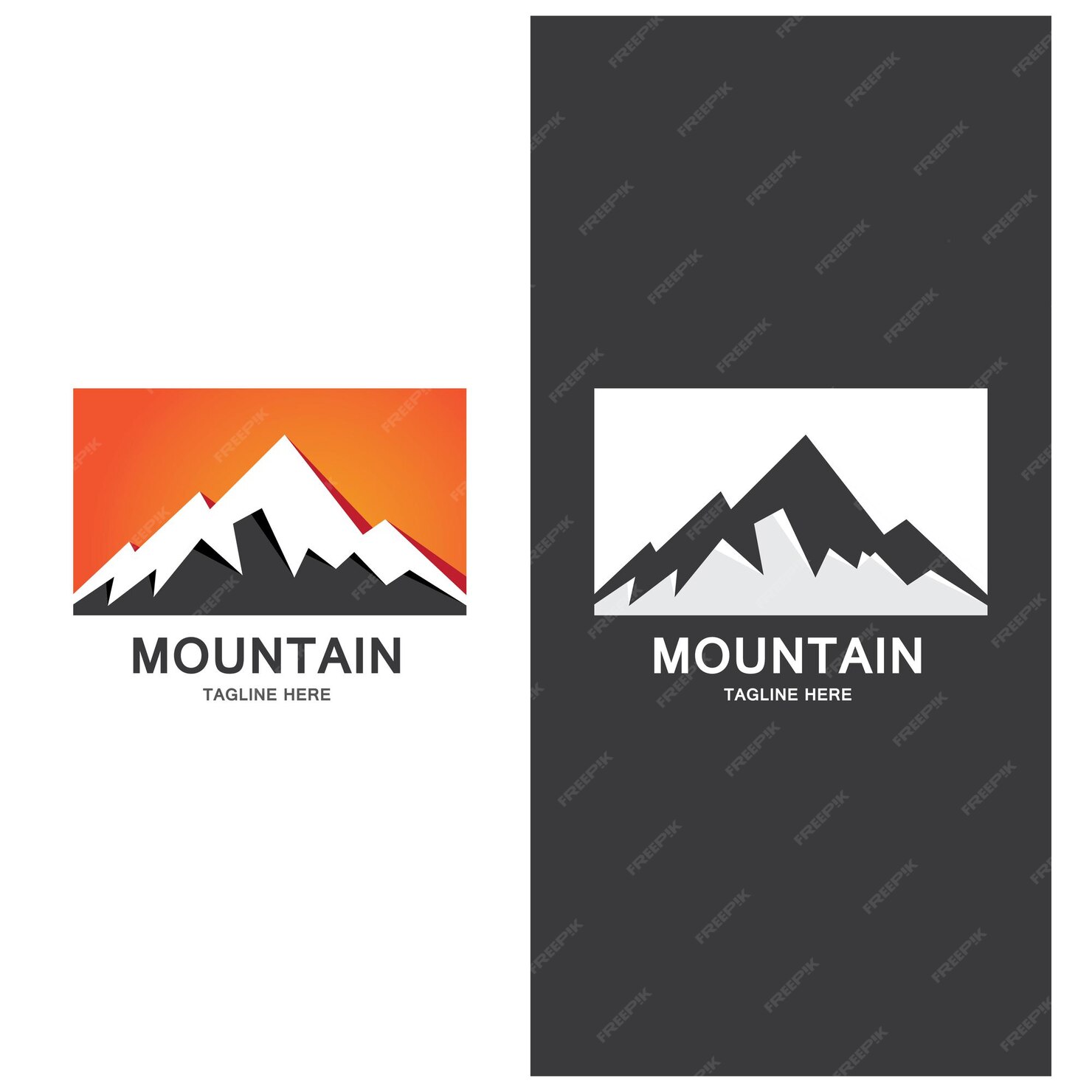 Premium Vector | Mountain and wave logo landscape icons template