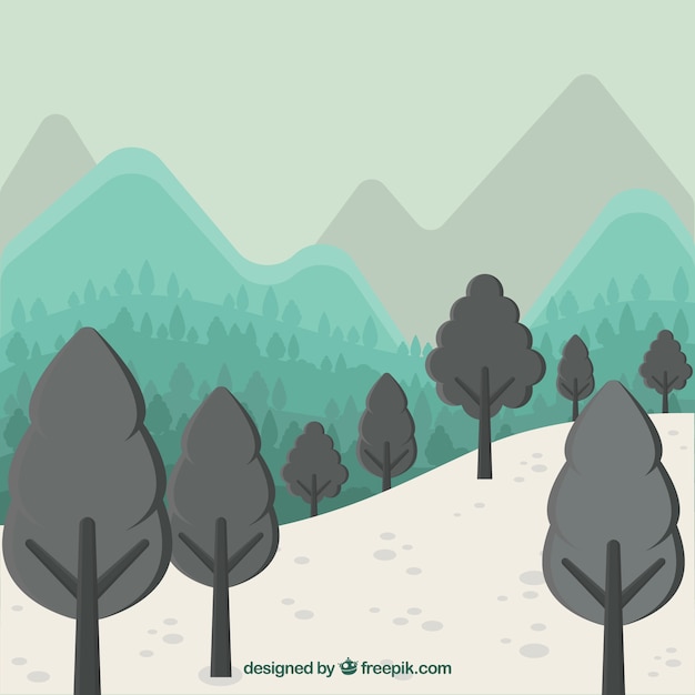 Mountains and trees background