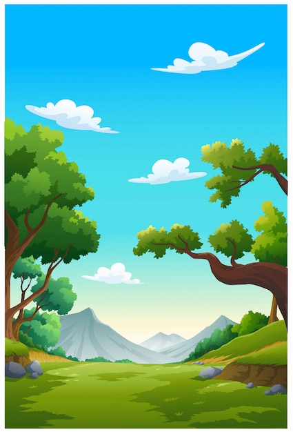 Mountains and bright sky in the morning. | Premium Vector